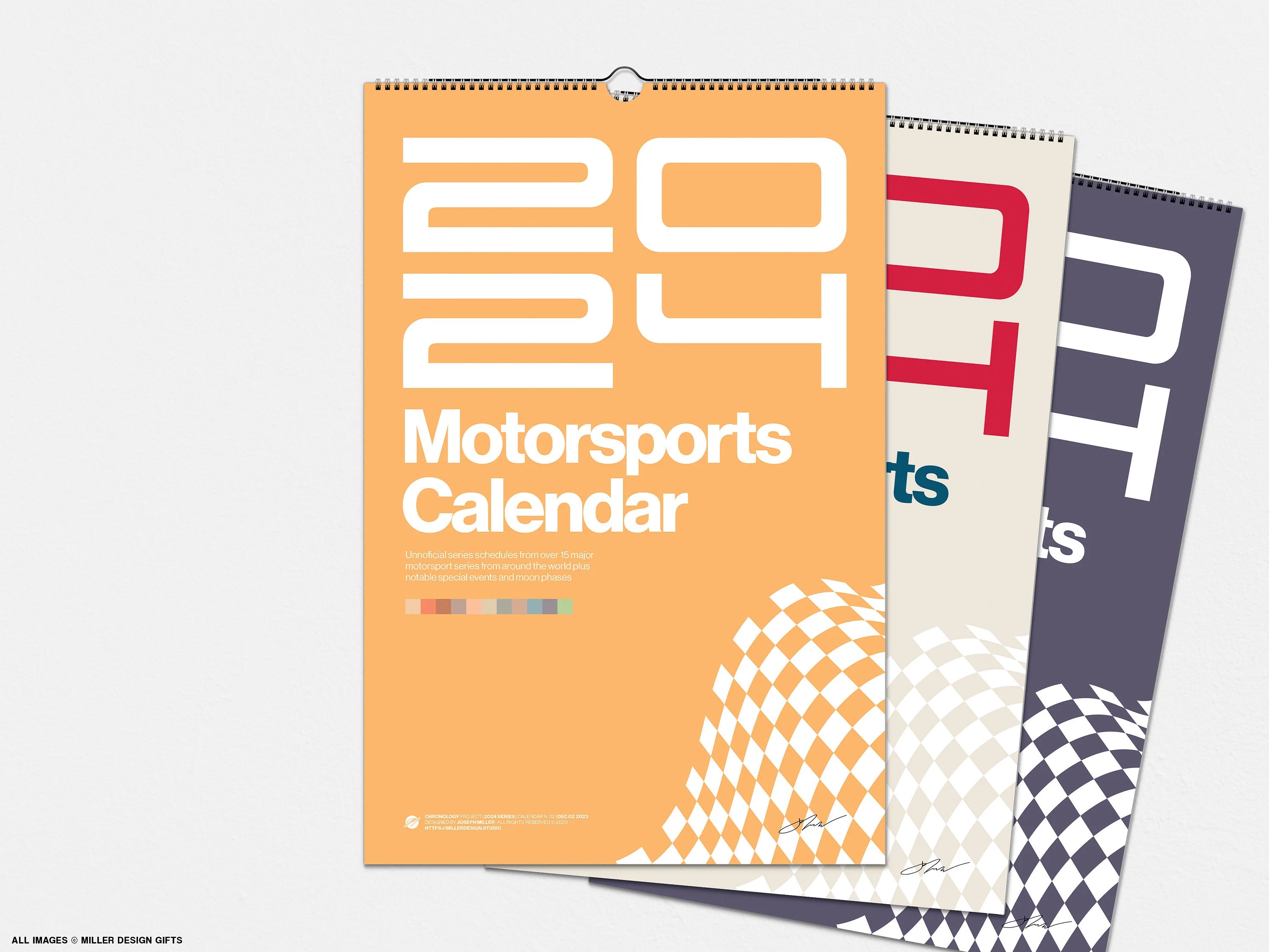 2024 Motorsports Racing Calendar - Colorful Unique Minimal Wall Calendar