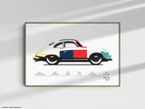 Porsche 356 Print Color Codes - Original Art Wall Poster Decor - Air Cooled