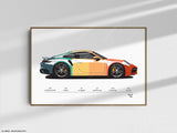 Porsche 911 992 Heritage Color Codes | Original Wall Art Poster | Mid-Century Modern