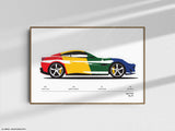 Ferrari Portofino Print Color Codes - Original Art Wall Poster Decor