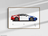 Porsche 911 992 Heritage Color Codes | Original Wall Art Poster | Mid-Century Modern