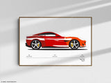 Ferrari Portofino Print Color Codes - Original Art Wall Poster Decor