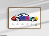 Porsche 911 964 Color Codes Print  | Original Wall Art Poster | Mid-Century Modern